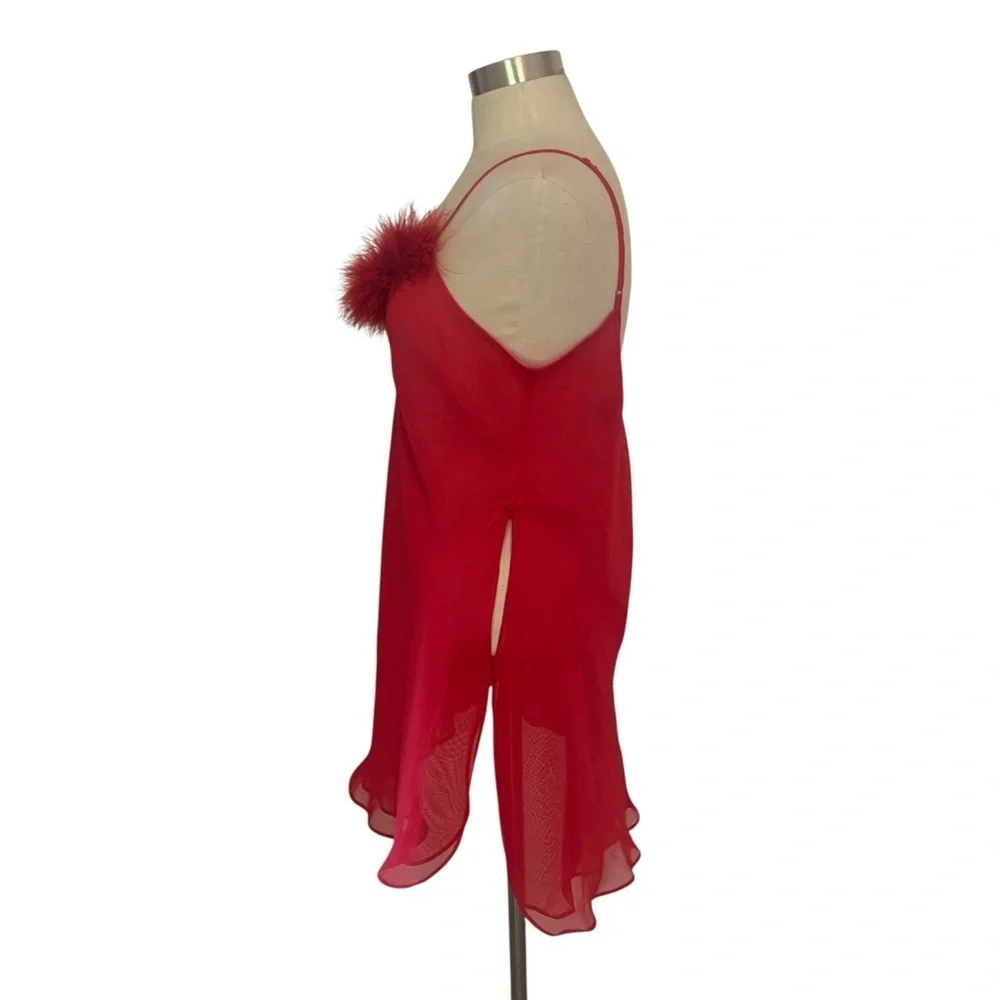 Morgan Taylor Red Feather-Accent Chemise